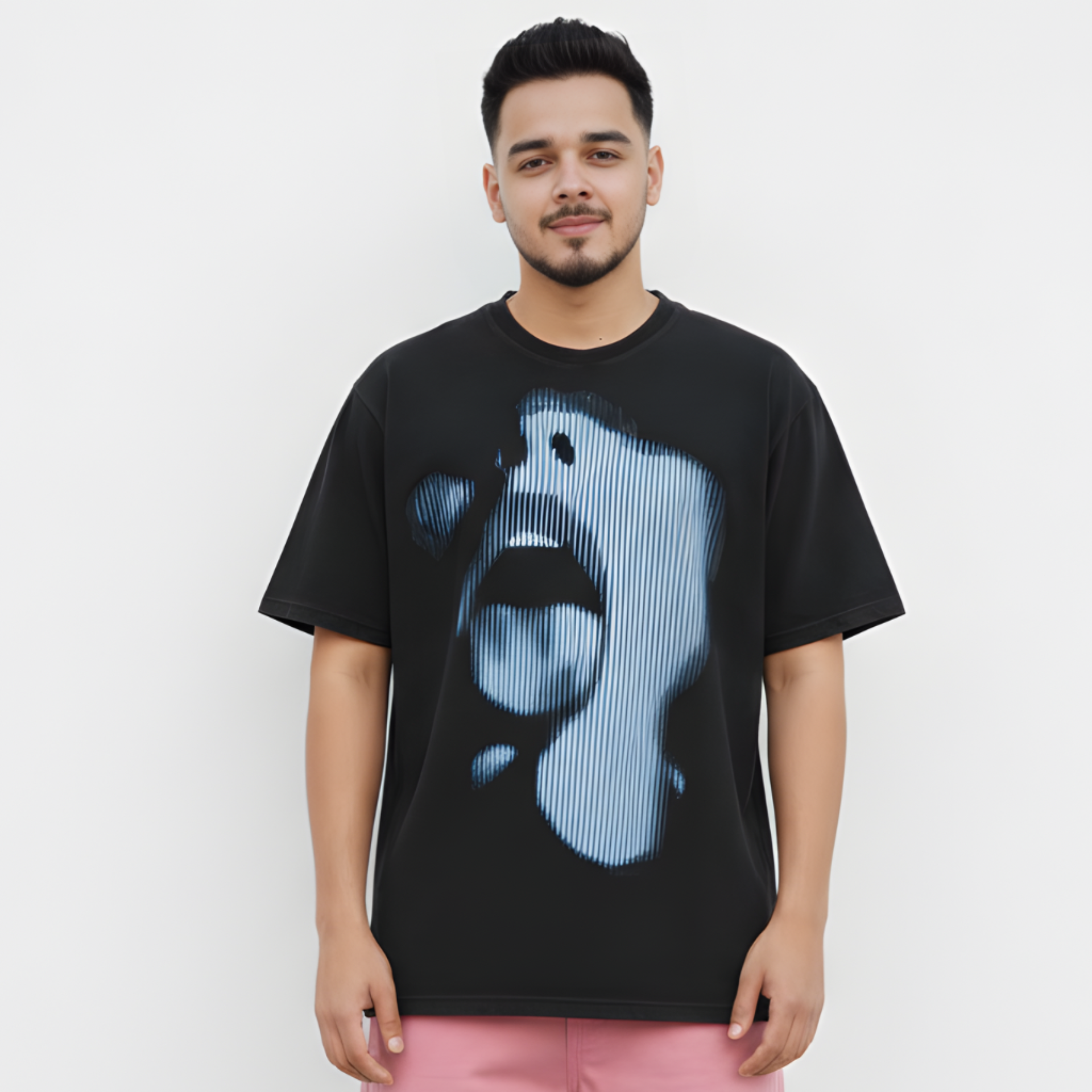 SOUL Black Minimal Graphic Cotton T-Shirt